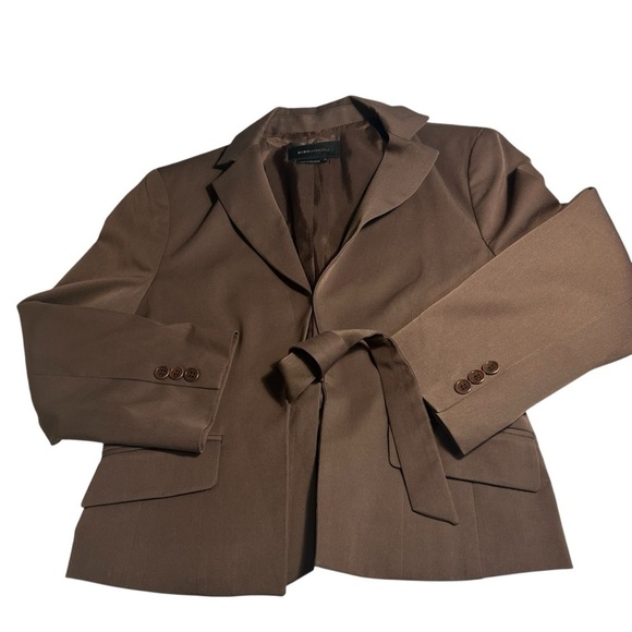 BCBGMaxAzria Cropped Open Tie Front Blazer Copper Brown Sz Medium - Picture 6 of 15